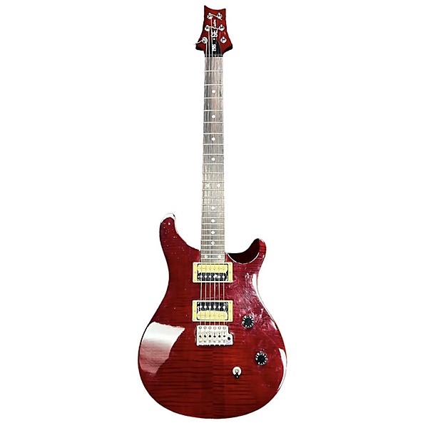 Used PRS SE Custom 24 Solid Body Electric Guitar Trans Red