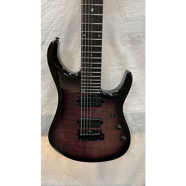 Used Sterling by Music Man Used Sterling By Music Man John Petrucci JP157D 7 String EMINENCE PURPLE FLAME Solid Body Elect...