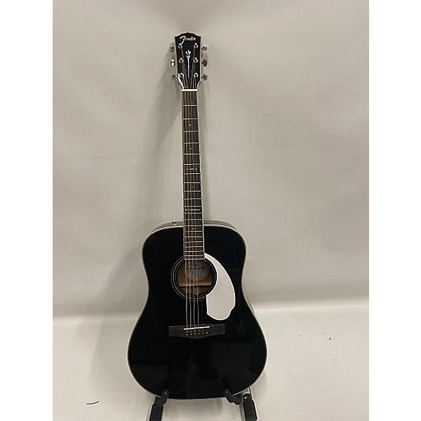 Used Fender Paramount PM1E Deluxe Acoustic Electric Guitar Black and