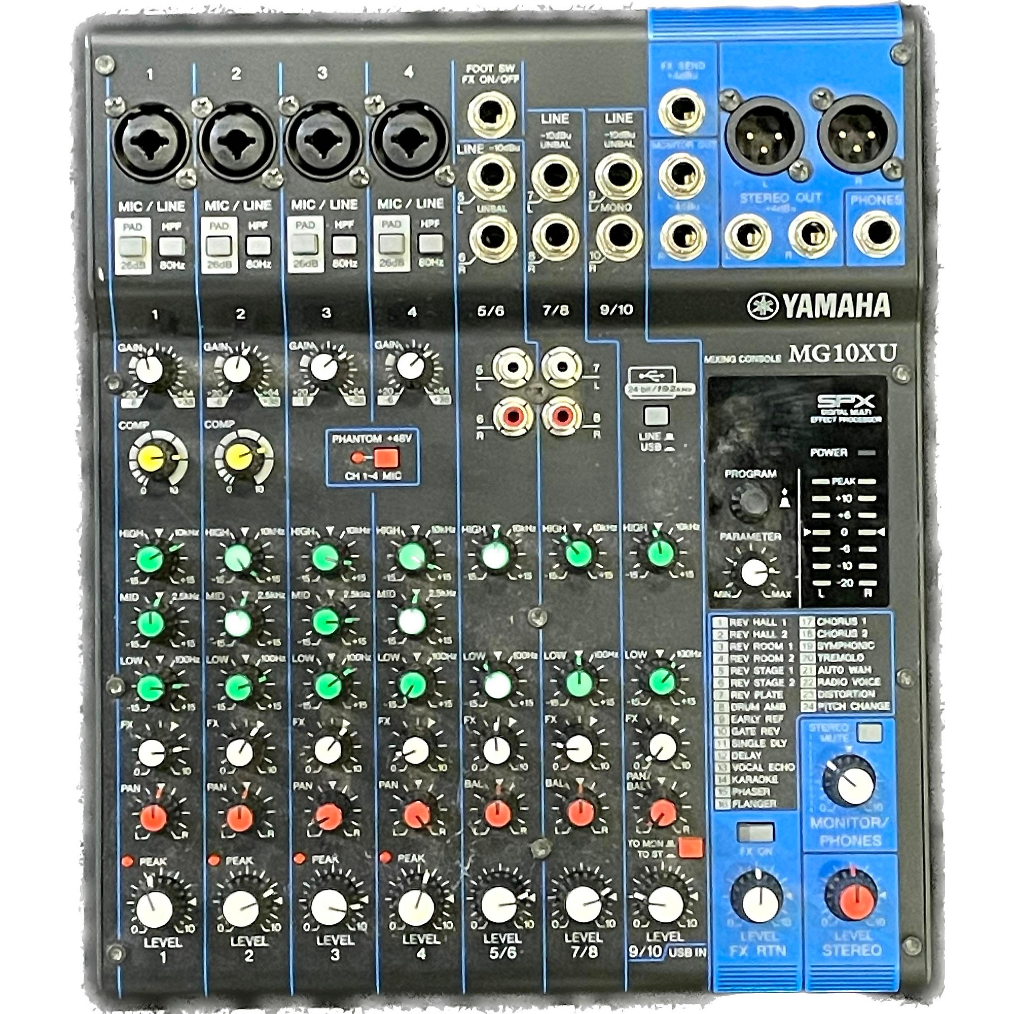 Used Yamaha MG10XU 10 Channel Mixer With Effects Unpowered Mixer