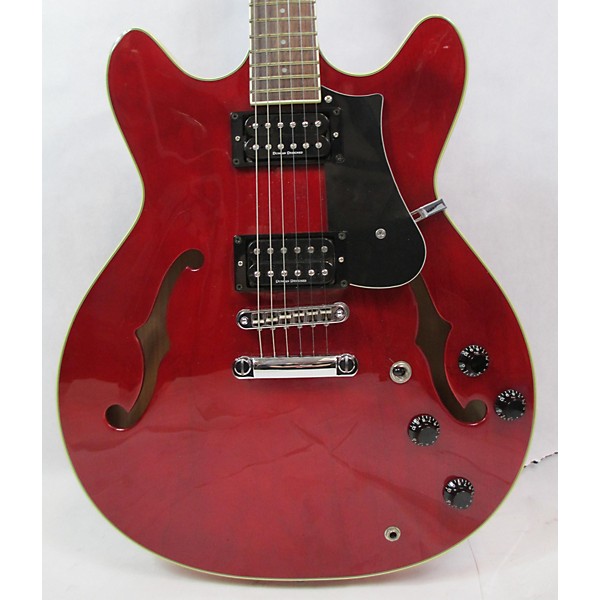 Used Squier Starfire Hollow Body Electric Guitar Transparent Red ...