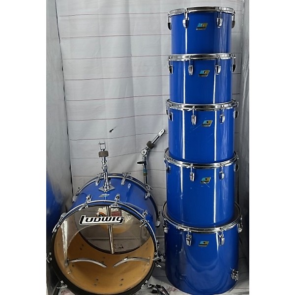 Used Ludwig 1970s Quadra Plus Drum Kit Blue Guitar Center