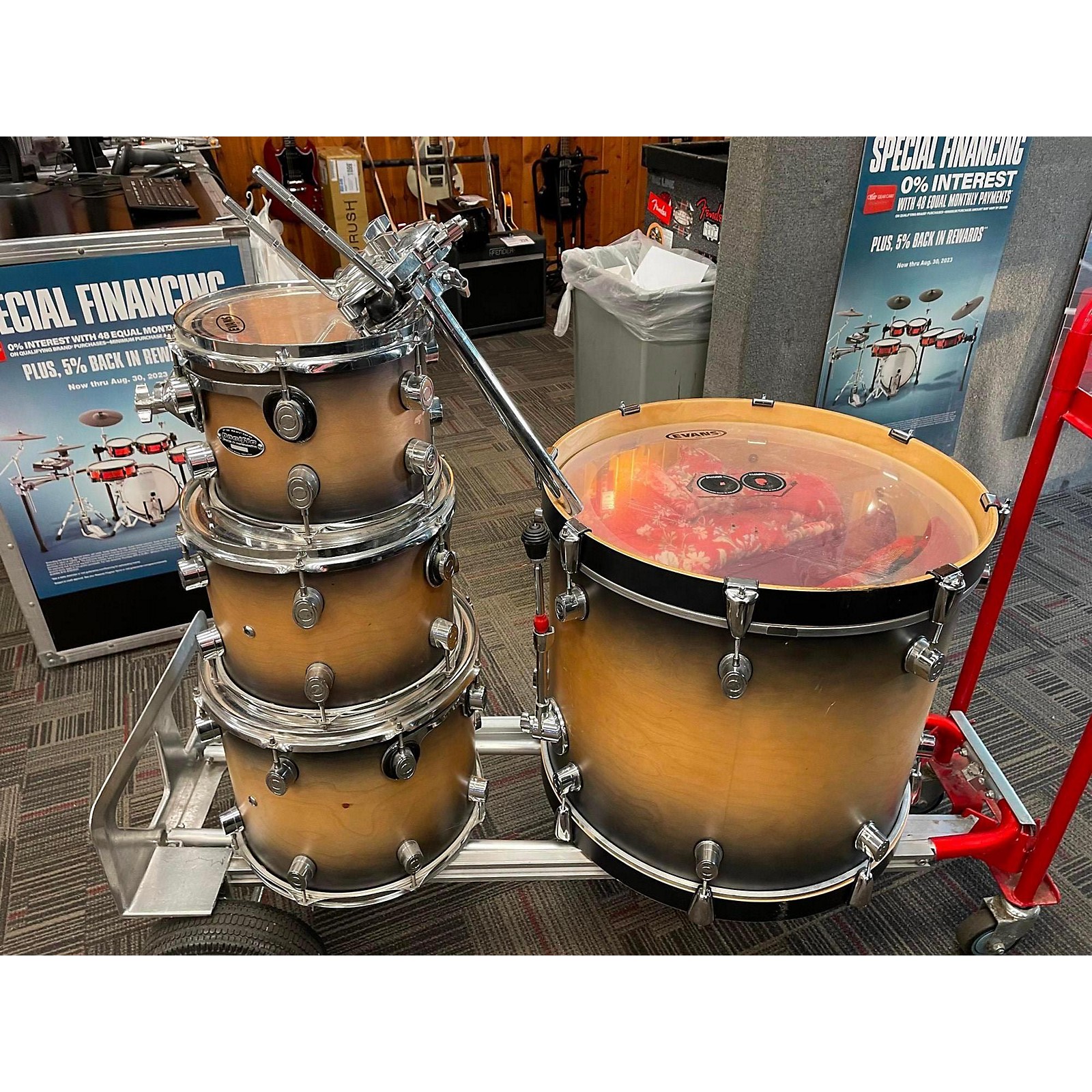 Used PDP by DW Pacific Complete Kit Drum Kit black fade Guitar Center