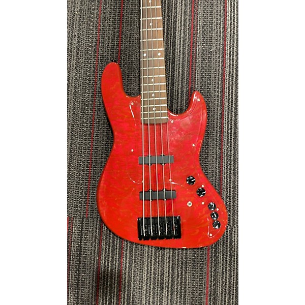 Used Used D'MARK Jazz Bass Flame Maple Top Red Electric Bass Guitar