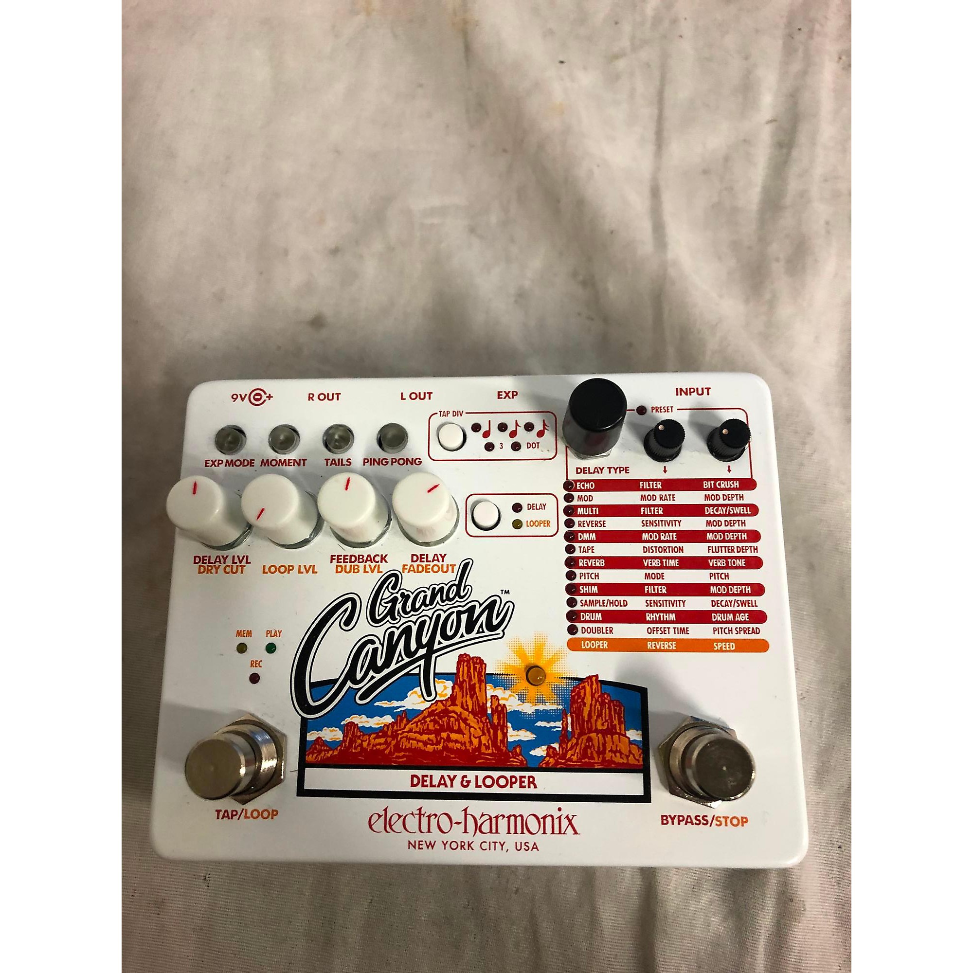 Used Electro-Harmonix Grand Canyon Delay And Looper Effect Pedal