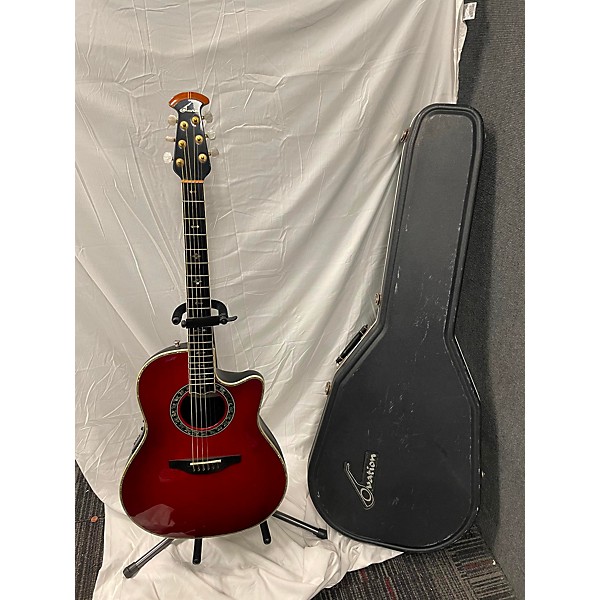 Used Ovation 1869 Custom Legend Acoustic Electric Guitar red wine