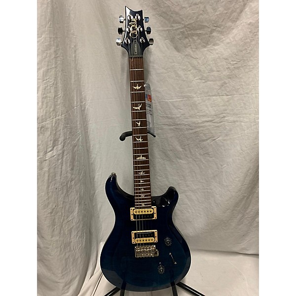 Used PRS Custom 24 Solid Body Electric Guitar Trans Blue | Guitar Center