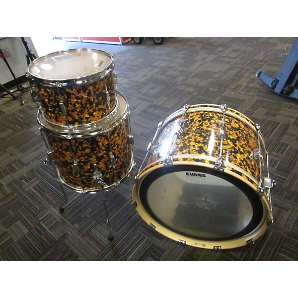 Used Barton Drums Studio Custom Drum Kit BLACK GOLD DIAMOND Guitar Center