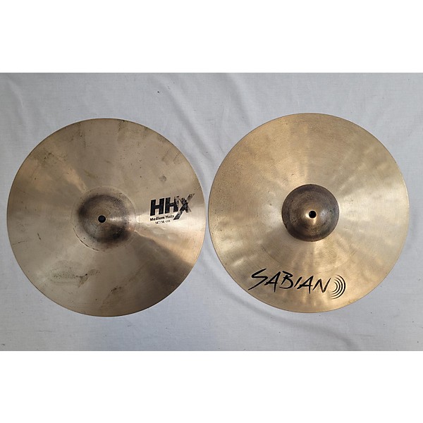Used SABIAN 14in HHX MEDIUM HI HATS PAIR Cymbal