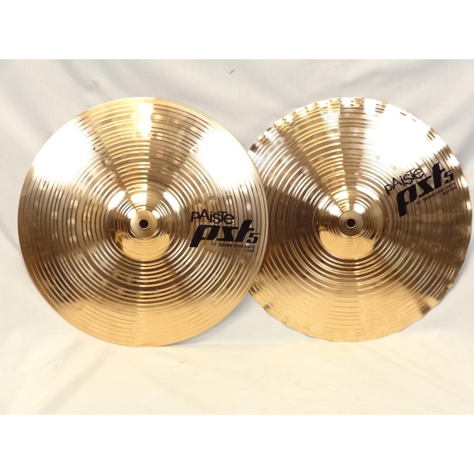 Used Paiste 14in PST5 Sound Edge Hi Hat Pair Cymbal