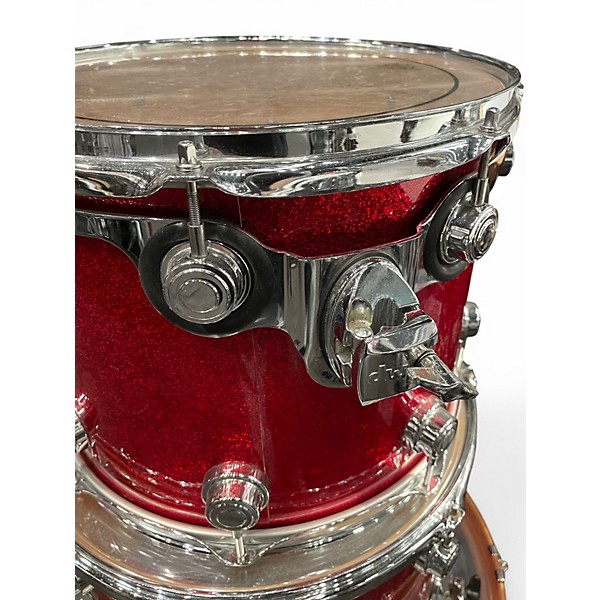 Used DW 3 Piece Collector's Series Red Sparkle Drum Kit