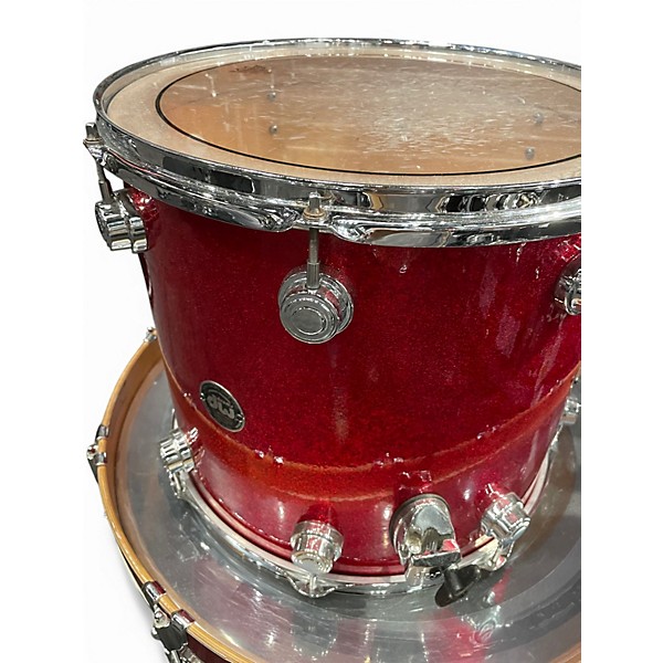 Used DW 3 Piece Collector's Series Red Sparkle Drum Kit