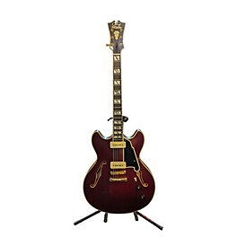 Used D'Angelico deluxe DC Semi-Hollow Burgundy Hollow Body Electric Guitar