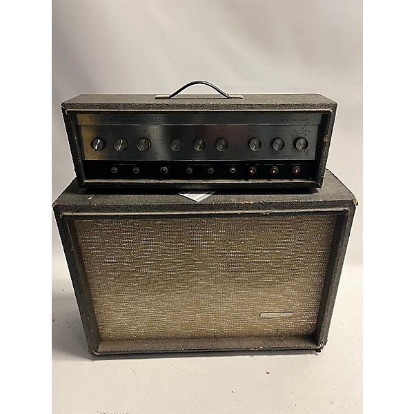 Used Silvertone 1960s Twin Twelve 1484 Piggy Back Set Tube Guitar Combo Amp
