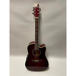 Used Washburn Used Washburn D17CE Trans Red Acoustic Electric Guitar