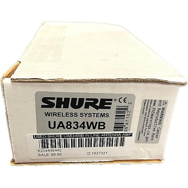 Used Shure UA834WB IN LINE ANTENNA AMP BOXED