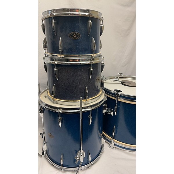 Used Used APOLLO 4 piece REMO SOUND MASTER BLUE SPARKLE Drum Kit