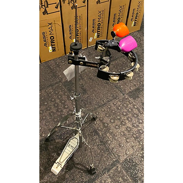 Used Pearl Hi Hat Stand With Jam Blocks And Tamborine Hi Hat Stand