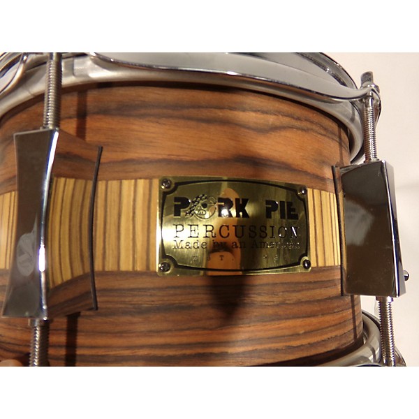 Used Remo 10X5 PORK PIE EXOTIC ROSEWOOD ZEBRAWOOD Drum