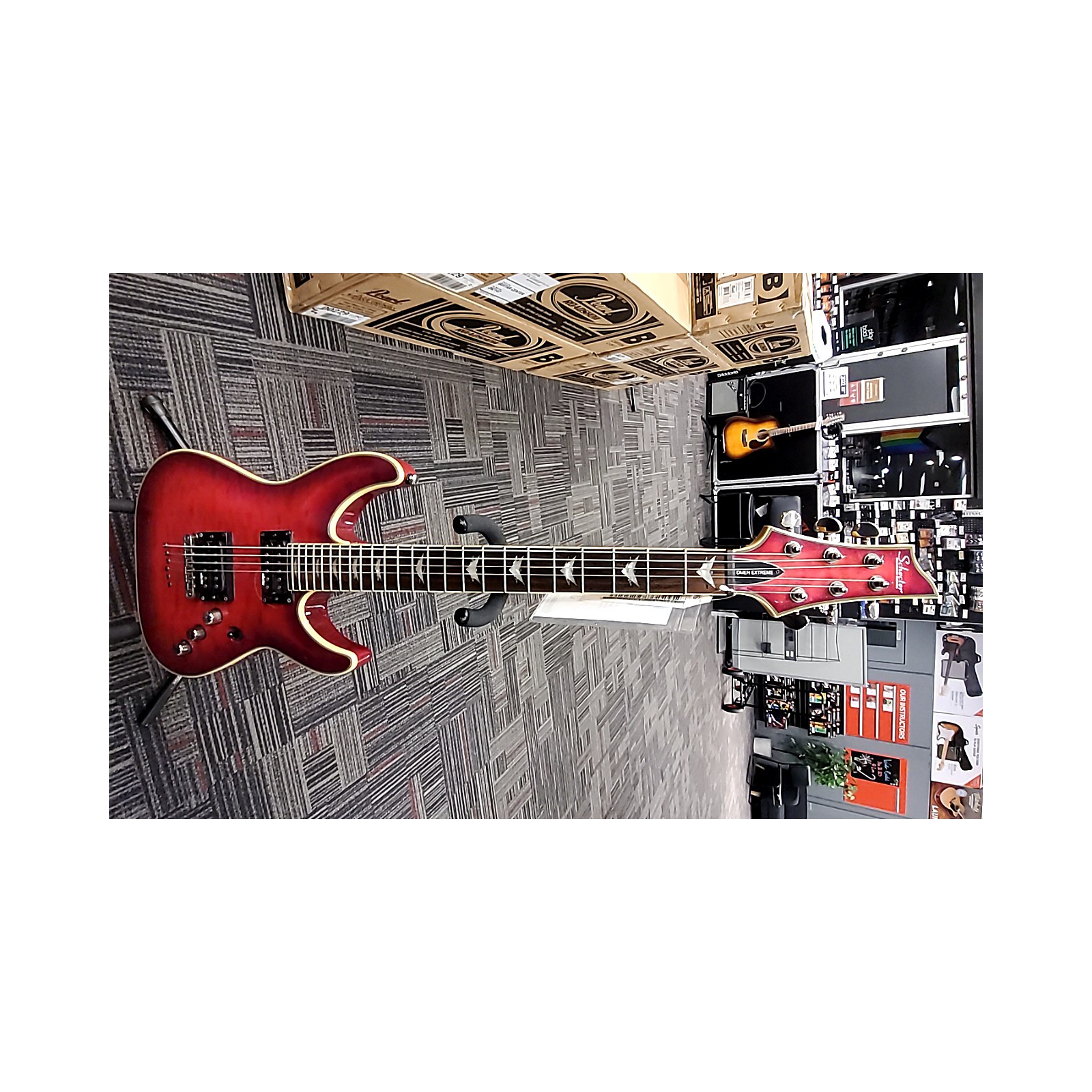 Used Schecter Guitar Research Omen Extreme 6 Solid Body Electric Guitar MAGENTA Guitar Center