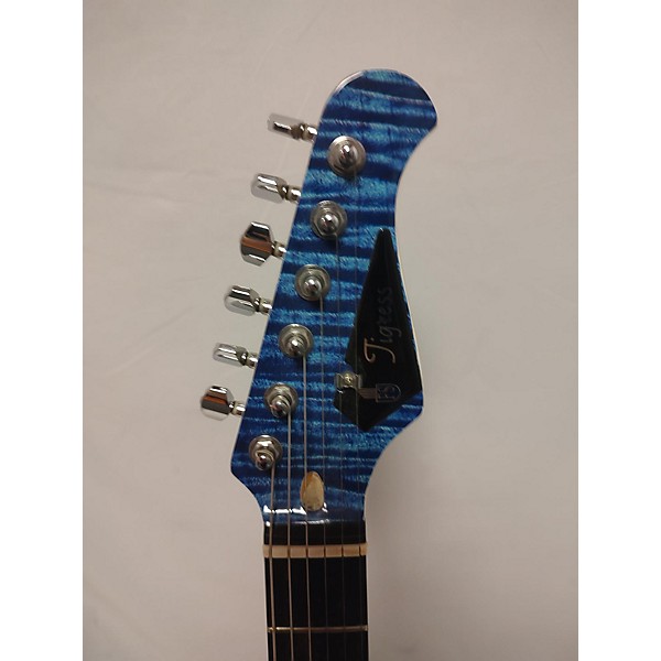 Used Used Tigress Double Cut Blue Solid Body Electric Guitar