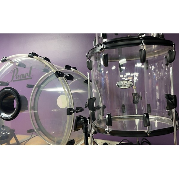 Used Pearl CRYSTAL BEAT Drum Kit CLEAR ACRYLIC Guitar Center