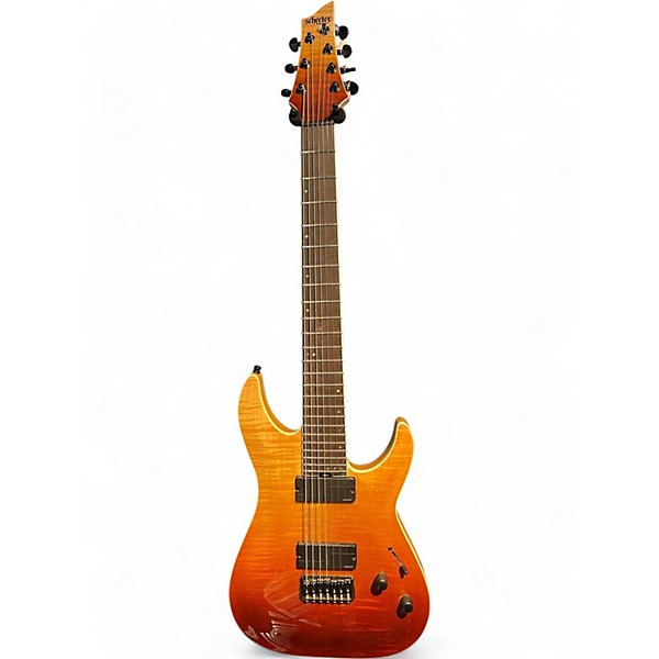Used Schecter Guitar Research c7 SLS Elite Trans Amber Solid Body Electric Guitar