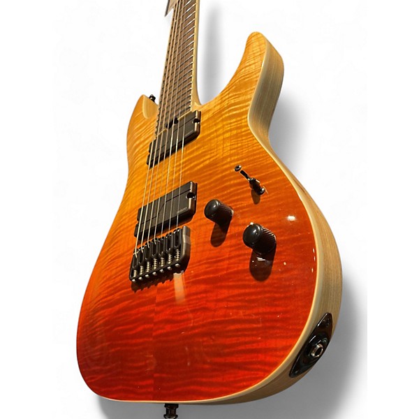 Used Schecter Guitar Research c7 SLS Elite Trans Amber Solid Body Electric Guitar
