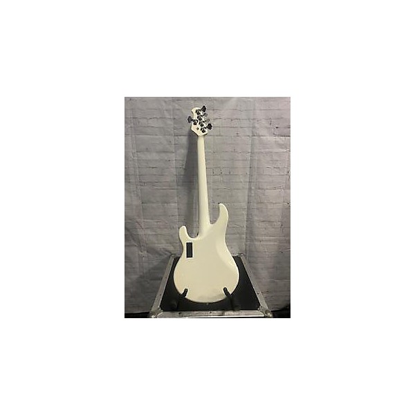 Used Used Ernieball Custom Sting Ray 5 White Electric Bass Guitar