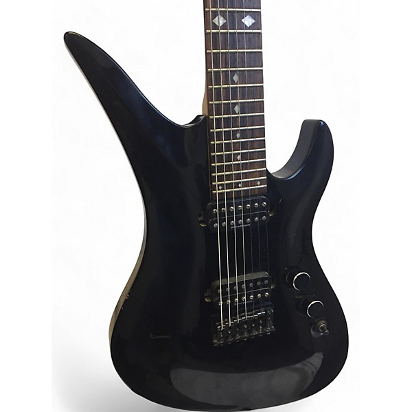 Used Schecter Guitar Research A-7 Diamond Series Black Solid Body Electric Guitar