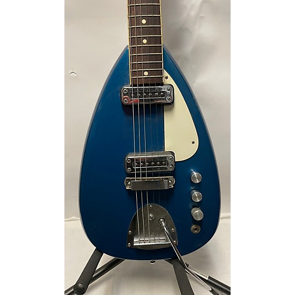 Used Vintage 1960s LION TEAR DROP Lake Placid Blue Solid Body Electric Guitar