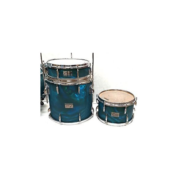 Used SONOR Used 1960s SONOR 4 piece Chicago Star K180 Aqua Satin Flame Drum Kit