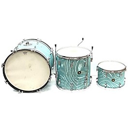 Vintage Fender Vintage 1960s Gretsch Drums 3 piece Progressive Jazz Turquoise Satin Flame Drum Kit