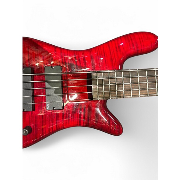 Used Spector Bantam 5 Trans Red Electric Bass Guitar