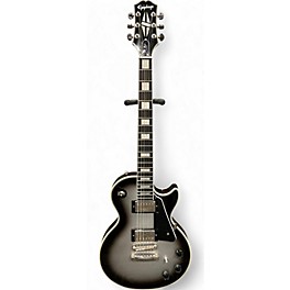 Used Epiphone Les Paul Custom Black And Silver Solid Body Electric Guitar