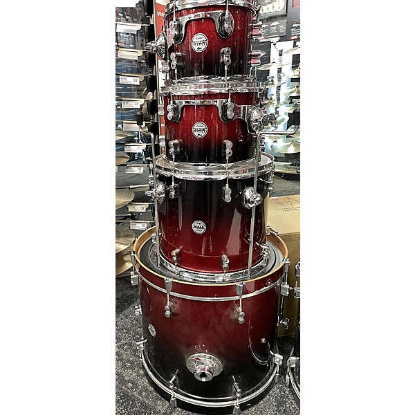 Used PDP by DW Used PDP By DW 4 piece Concept Maple Red To Black Fade Drum Kit