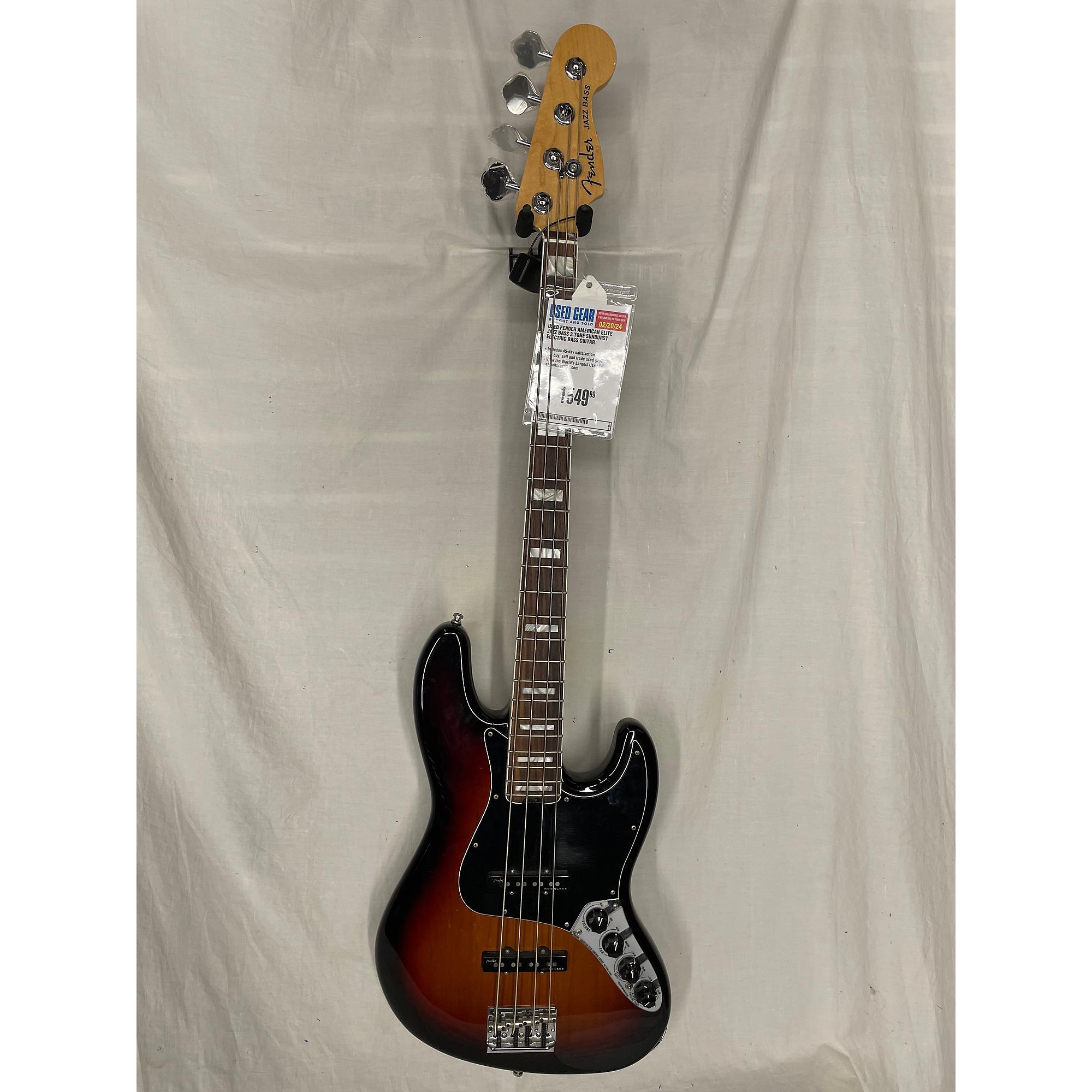 Used Fender American Elite Jazz Bass Electric Bass Guitar 3 Tone 