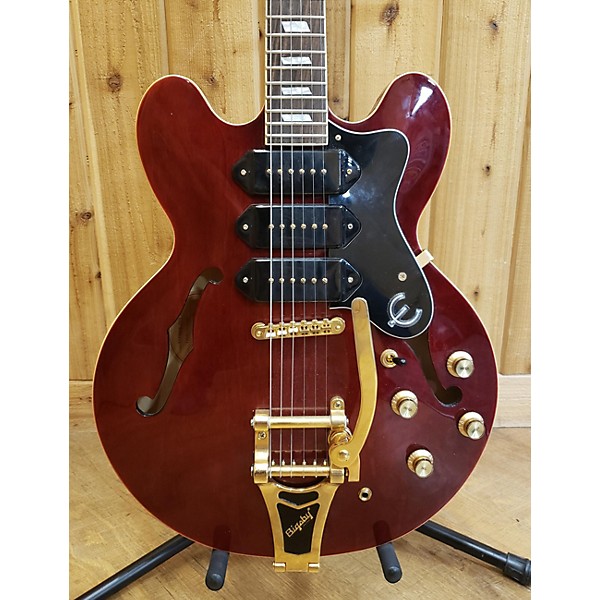 Used Epiphone Riviera Custom P93 Hollow Body Electric Guitar Red