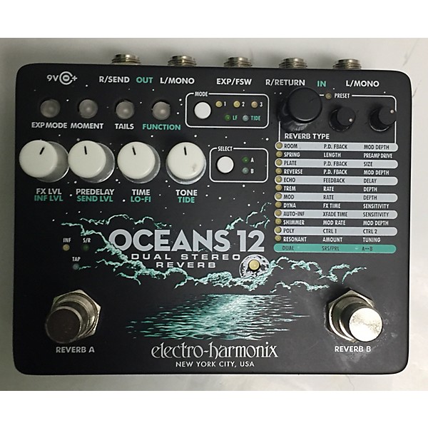 Used Electro-Harmonix Oceans 12 Reverb Effect Pedal