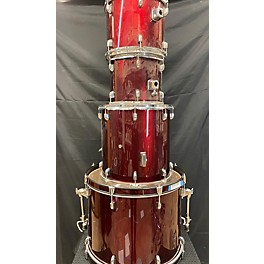 Used BOSS Used Unbranded 4 piece 4 Piece Drum Set With Gibbralter Rack Wine Red Drum Kit