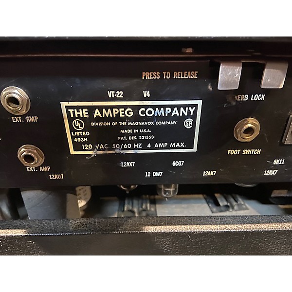 Used Ampeg 1970s V-4 HEAD Tube Guitar Amp Head