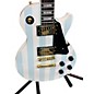 Used Used RAFFERTY LES PAUL CUSTOM COPY White W/ Blue Stripes Solid Body Electric Guitar