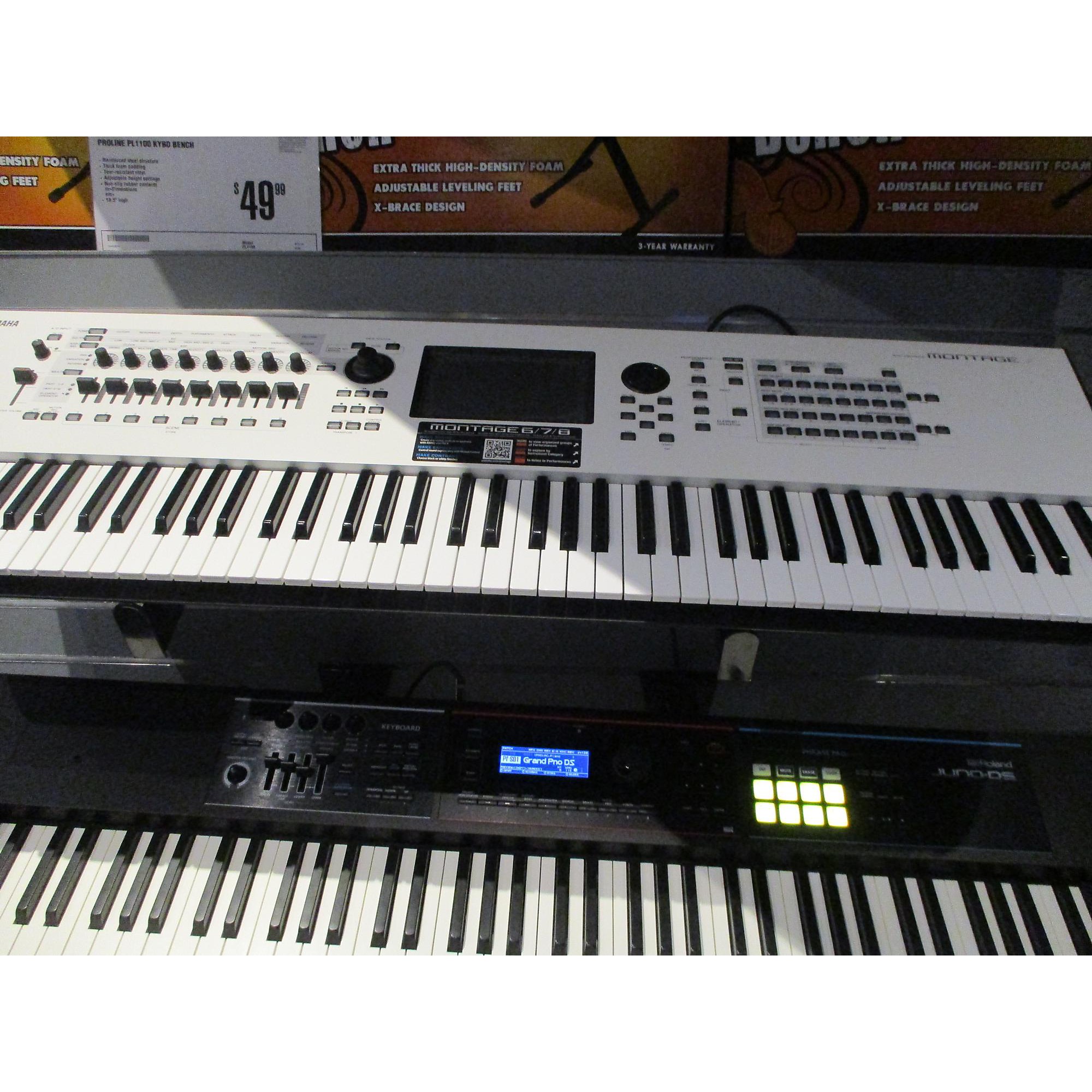 Used Yamaha Montage 76 Key White Keyboard Workstation | Guitar Center