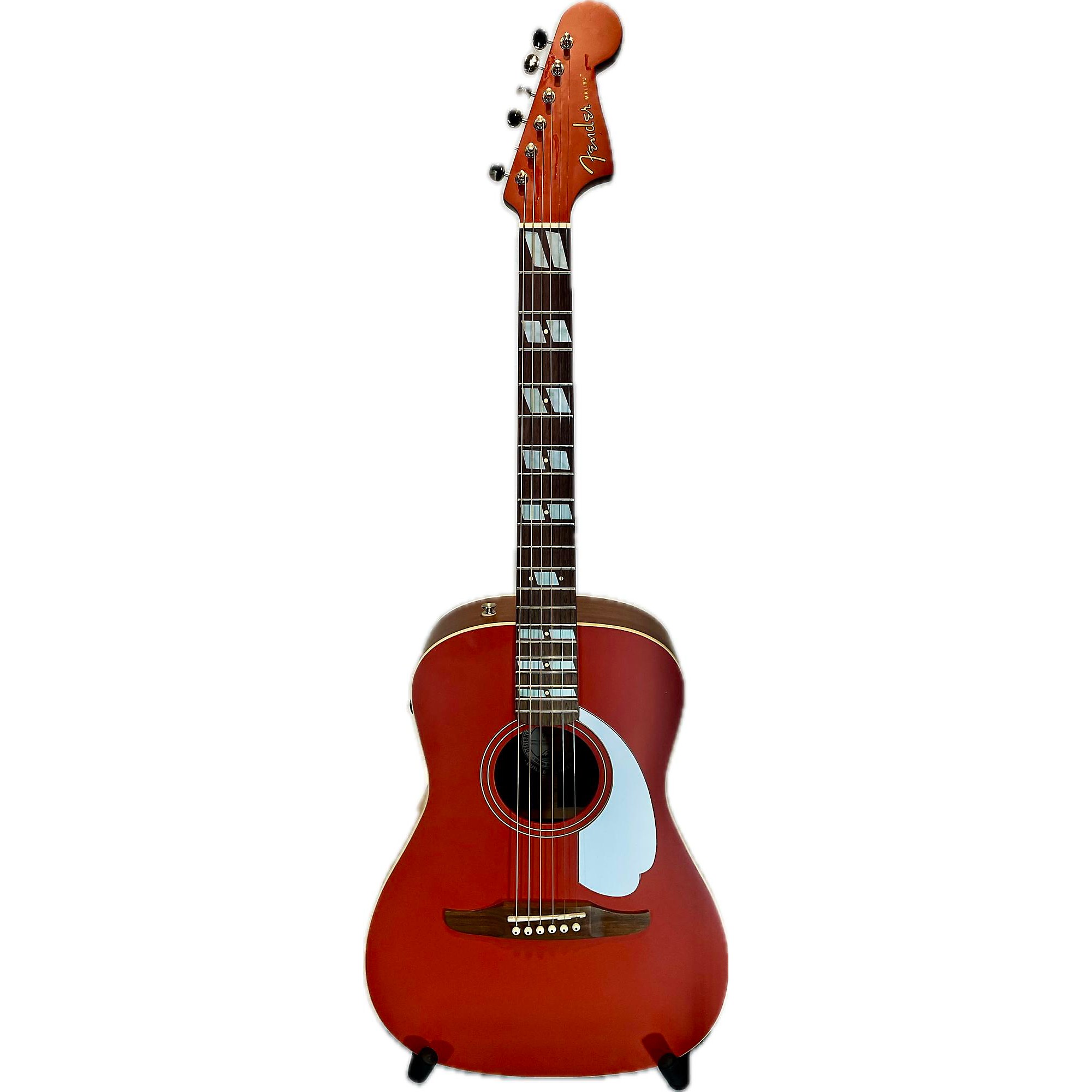 Used Fender Malibu Player Acoustic Electric Guitar Fiesta Red 