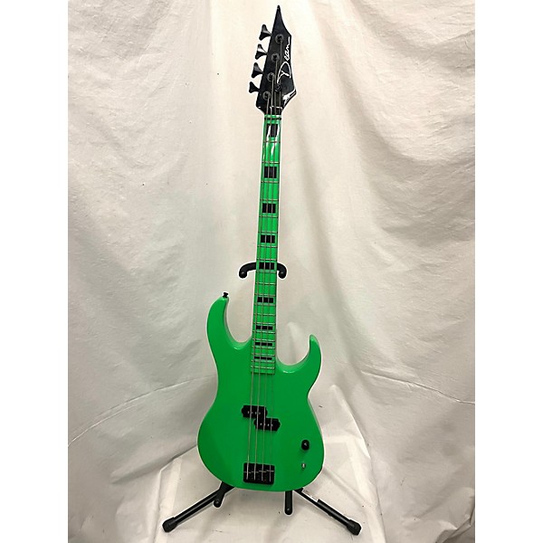 Used Dean Custom Zone 4String Electric Bass Guitar Nuclear Green