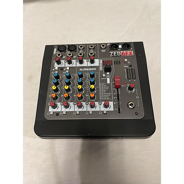 Used Allen & Heath ZED6FX 4channel Mixer With Effects Unpowered Mixer