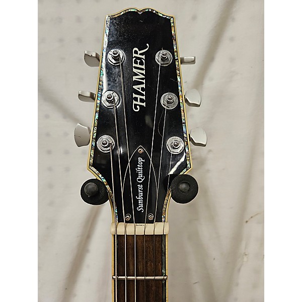 Used Hamer Sunburst Quilttop` Solid Body Electric Guitar
