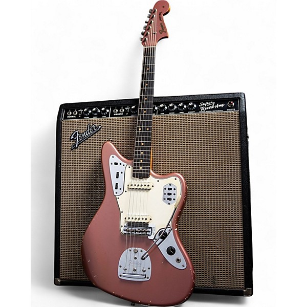 Vintage 1964 Fender Jaguar Burgundy Mist Solid Body Electric Guitar