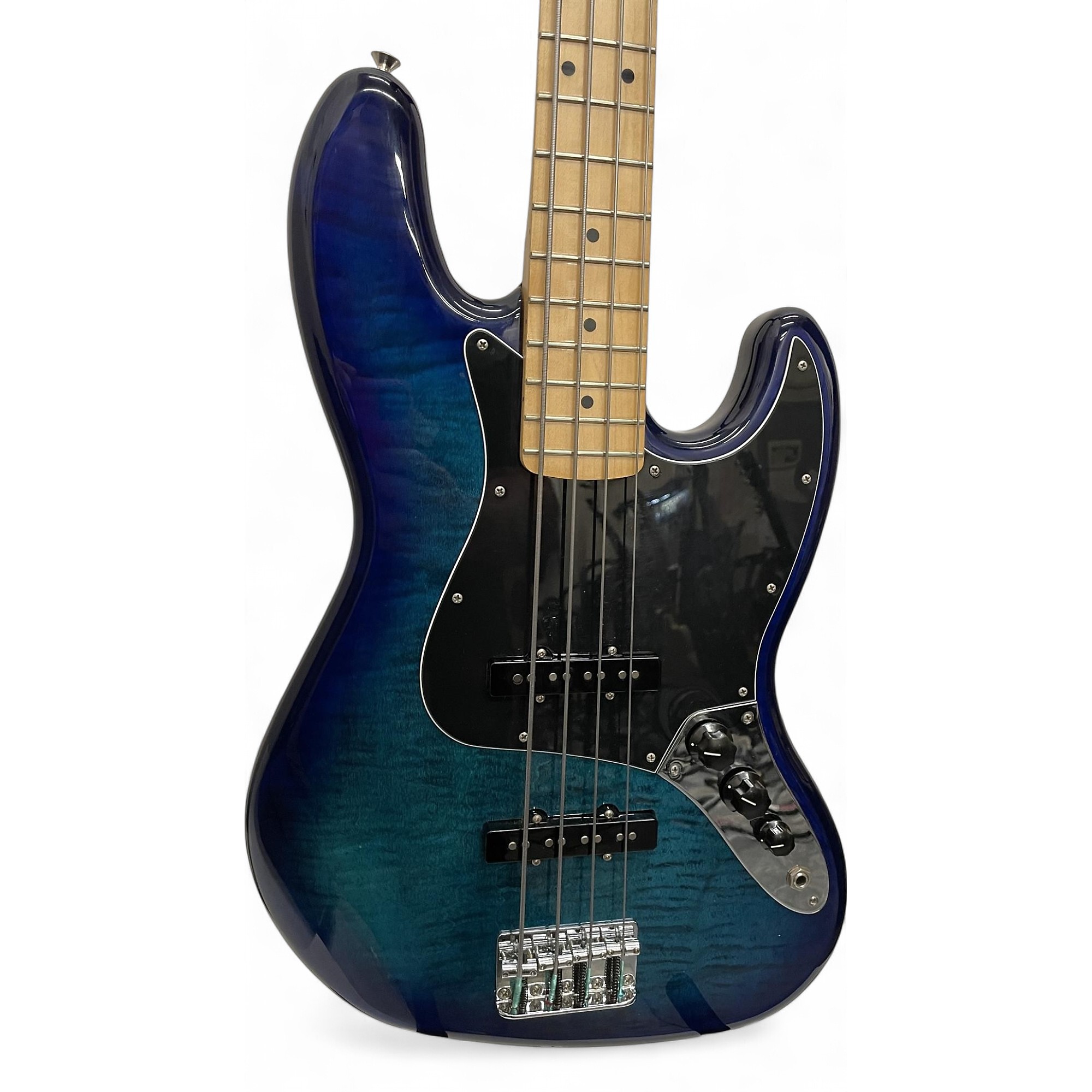 Used 2020s Fender Player Jazz Bass Blue Electric Bass Guitar