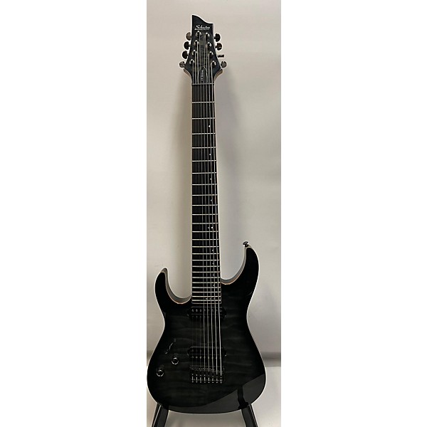 Used Schecter Guitar Research Used Schecter Guitar Research Banshee-8 P Left Handed Trans Black Solid Body Electric Guitar